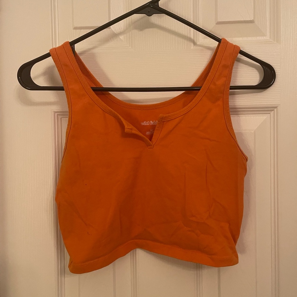 Orange crop top tank